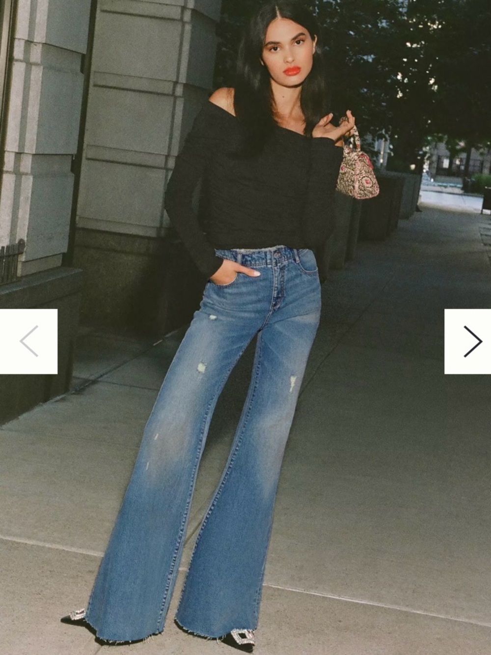 Anthropologie the Supermodel high-Rise wide Leg Women's Jeans distressed.